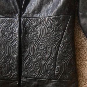 Black leather corseted jacket